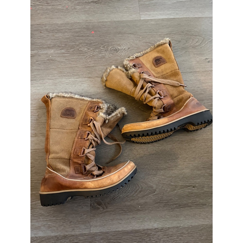 Sorel Tofino II Tan Brown Faux Fur Trim Winter Snow Boots Womens 7‎ NL2194-237